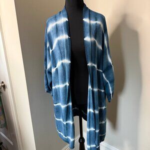 Torrid Blue Tie Dye Indigo Lightweight Striped Cardigan Size 3x